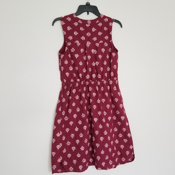 Old Navy maroon printed dress size S - Picture 3 of 8